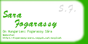 sara fogarassy business card
